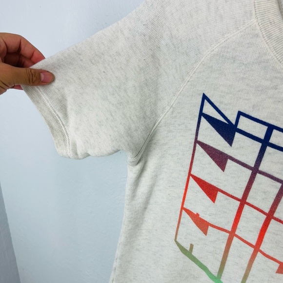 Nike Y2K Cream Colorful Nike Logo Short Sleeve Sweater Top - Picture 6 of 6